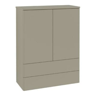 V&B Highboard ohne Frontstruktur, mit Beleuchtung Antao 81,4x104x35,6cm, WBP-farbe Lac, w. wal