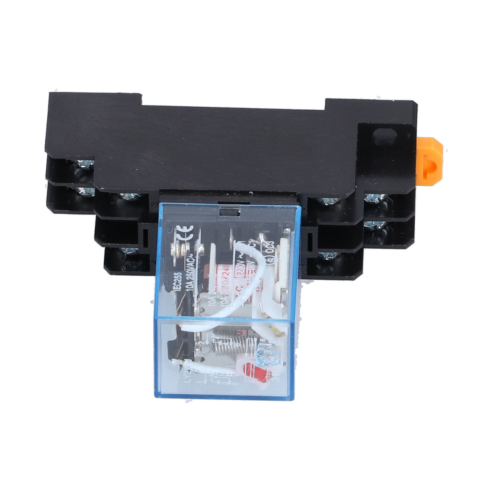 Relais De Puissance Électromagnétique Ly2nj À 8 Broches Avec Témoin Lumineux Sur Embase Pour Moteurs Et Relais Industriels 10 A Ac 220 V