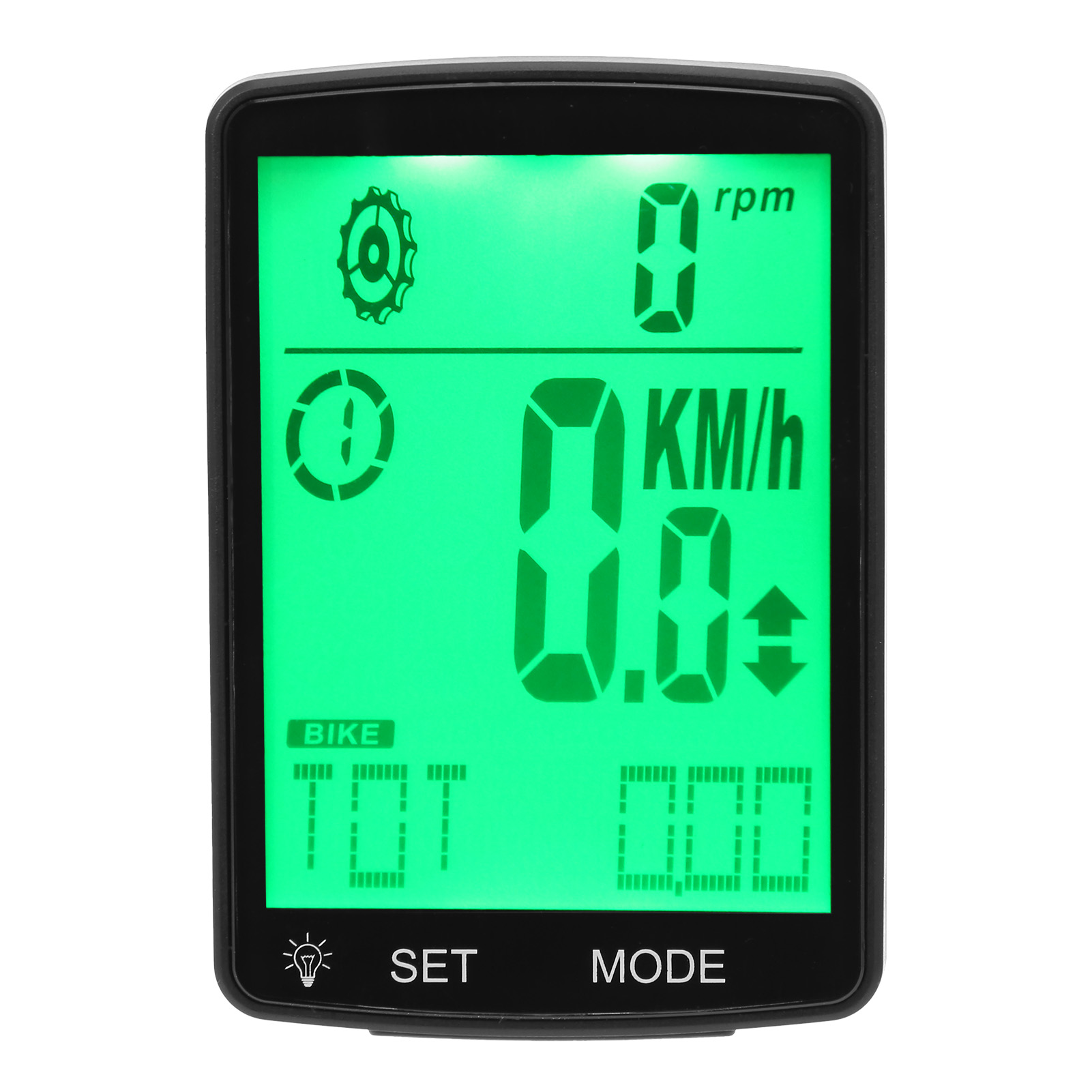 Compteur De Vélo Multifonction Lumineux Avec Écran Led 2,8 Pouces, Chronomètre Et Compteur De Vitesse (vert)