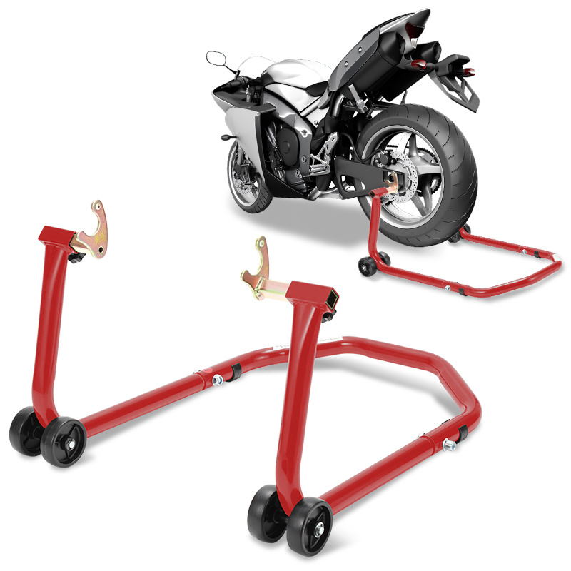 Jiubiaz Motorradständer U-form Für Hinterrad, Robuste Stahlkonstruktion, 30–40 Cm, Farbe Rot