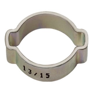 Riegler 2-Ohr-Schl.klemme, Stahl glanzv. (W1), Spannbe. 37-40 mm, 10,0 mm