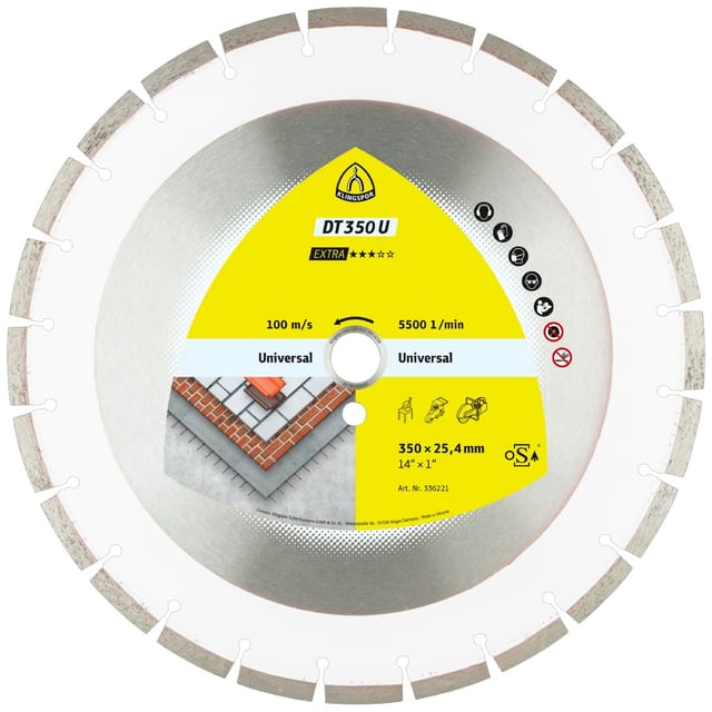 Klingspor DT 350 U Diamanttrennscheiben 300 x 2,8 x 20 mm 21 Segmente 40 x 2,8 x 10 mm Standardverzahnung