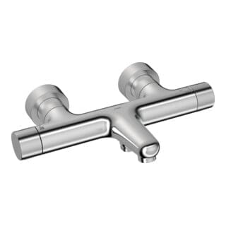 Hansa Duscharmatur HANSAPRISMA m Thermostat, Wandmontage, Stahl gebürstet