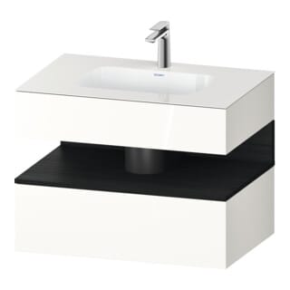 Duravit Einbauwaschtisch-Möbel-Set Qatego 80x55x60cm, Ei sw/we hgl, Konsolen-Waschtischunterbau