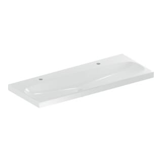 Geberit Waschtisch Acanto 120x48,2cm, o. ÜL, m Hahnl. re + li, we.