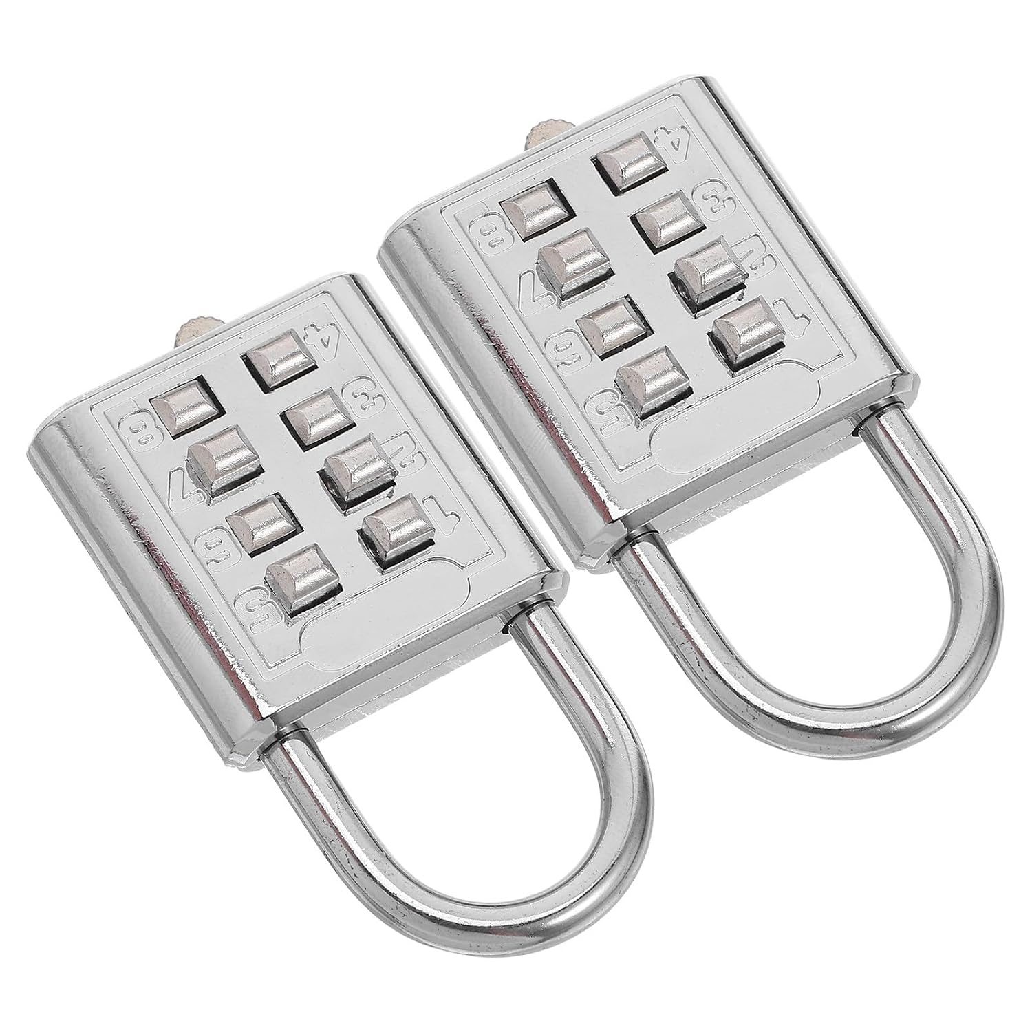 Set Mit 2 Braille-knopf-kombinationsschlössern, Schlüssellos, Diebstahlsicher, Für Rucksäcke, Spinde Im Fitnessstudio, Schränke