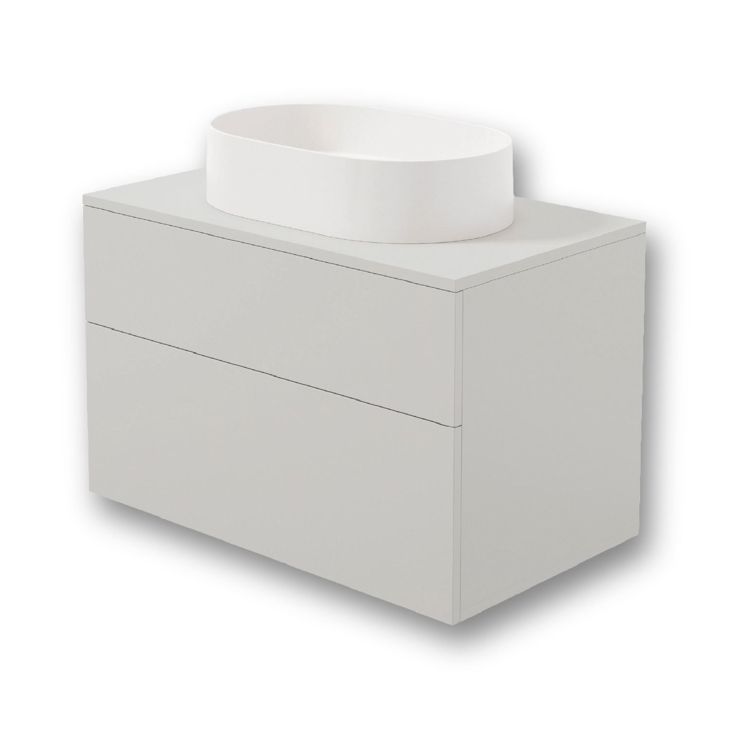 Waschbeckenschrank Hellgrau 80 Cm Mit Granitwaschbecken Und Soft-close-system
