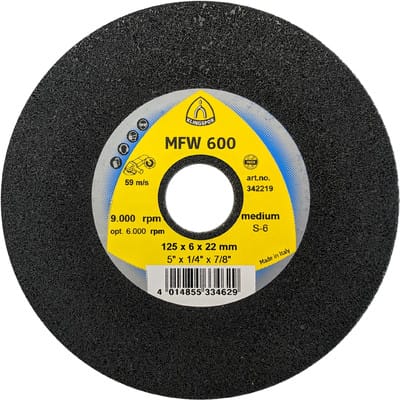 Klingspor MFW 600 Kompaktscheiben, 125 x 6 x 22 mm Medium Siliziumkarbid, grau