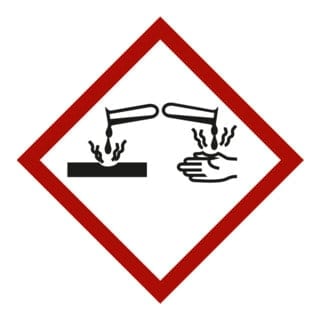 Gefahrstoffsymbolätzwirkung, Typ: 03026