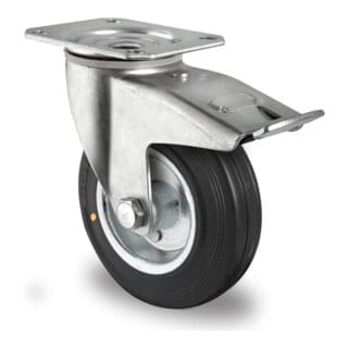 CASCOO Lenkrolle mit Totalfeststeller ø 100 mm Serie SWS4 (el. leitfähig) Rollenlager