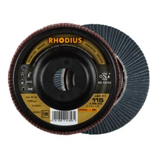 RHODIUS PROline LSZ P1 Fächerschleifscheibe 115 x 22,23 mm K120