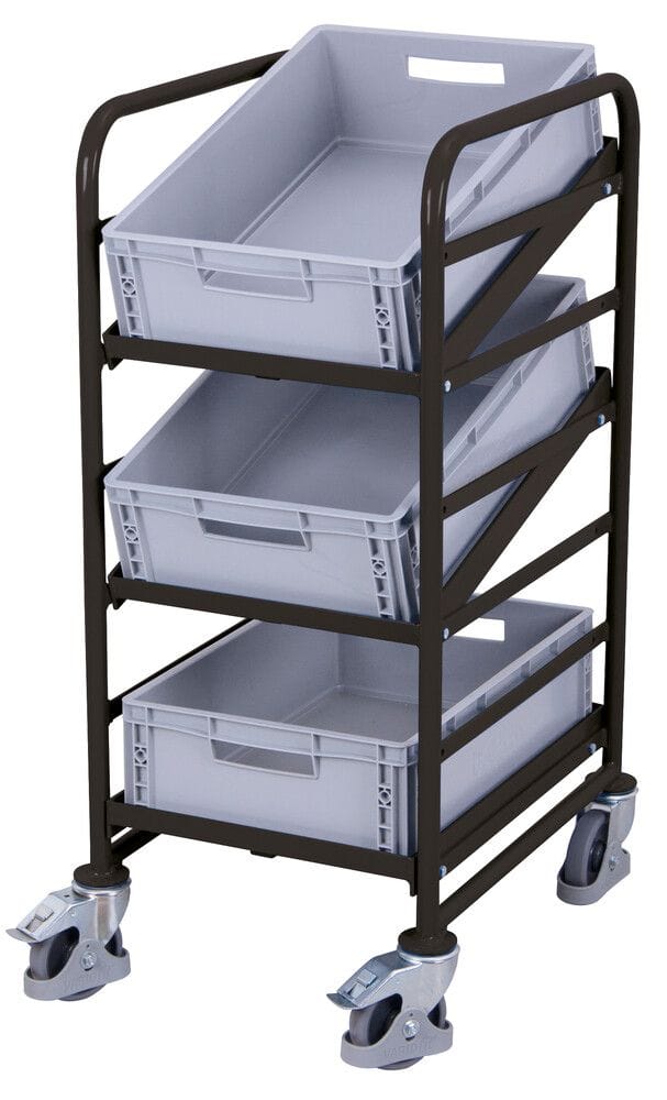 VarioFit Eurokastenwagen mit 3 Kunststoffkisten RAL 7016
