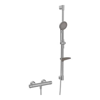 Hansa Duschsystem HANSAPRISMA m Thermostat, Wd-mont., 970mm, St. gebürstet
