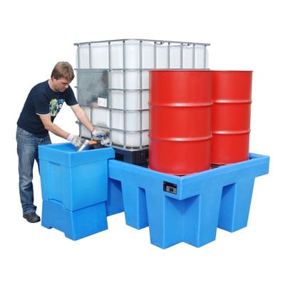 Bauer Südlohn GREEN-LINE PE-Auffangwanne WP-PE 1/11, aus robustem Polyethylen, Blau