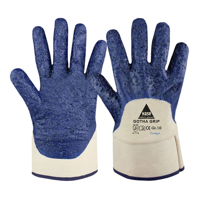 Hase Gotha Grip Nitrilhandschuh aus Baumwolle Größe 10