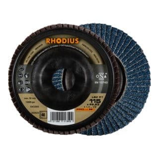 RHODIUS PROline LSZ P1 Fächerschleifscheibe 115 x 22,23 mm K40