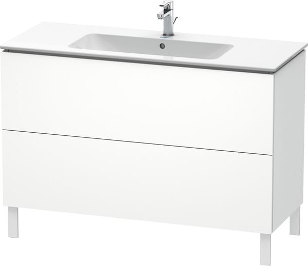 Duravit Waschtischunterschrank L-Cube 122x48,1cm, we. matt, 2 Auszüge, stehend