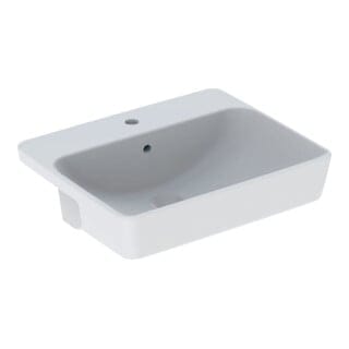 Geberit Halb-Einbauwaschtisch VariForm 55x45cm, m HL, m ÜL, quadr., we. K-Tect