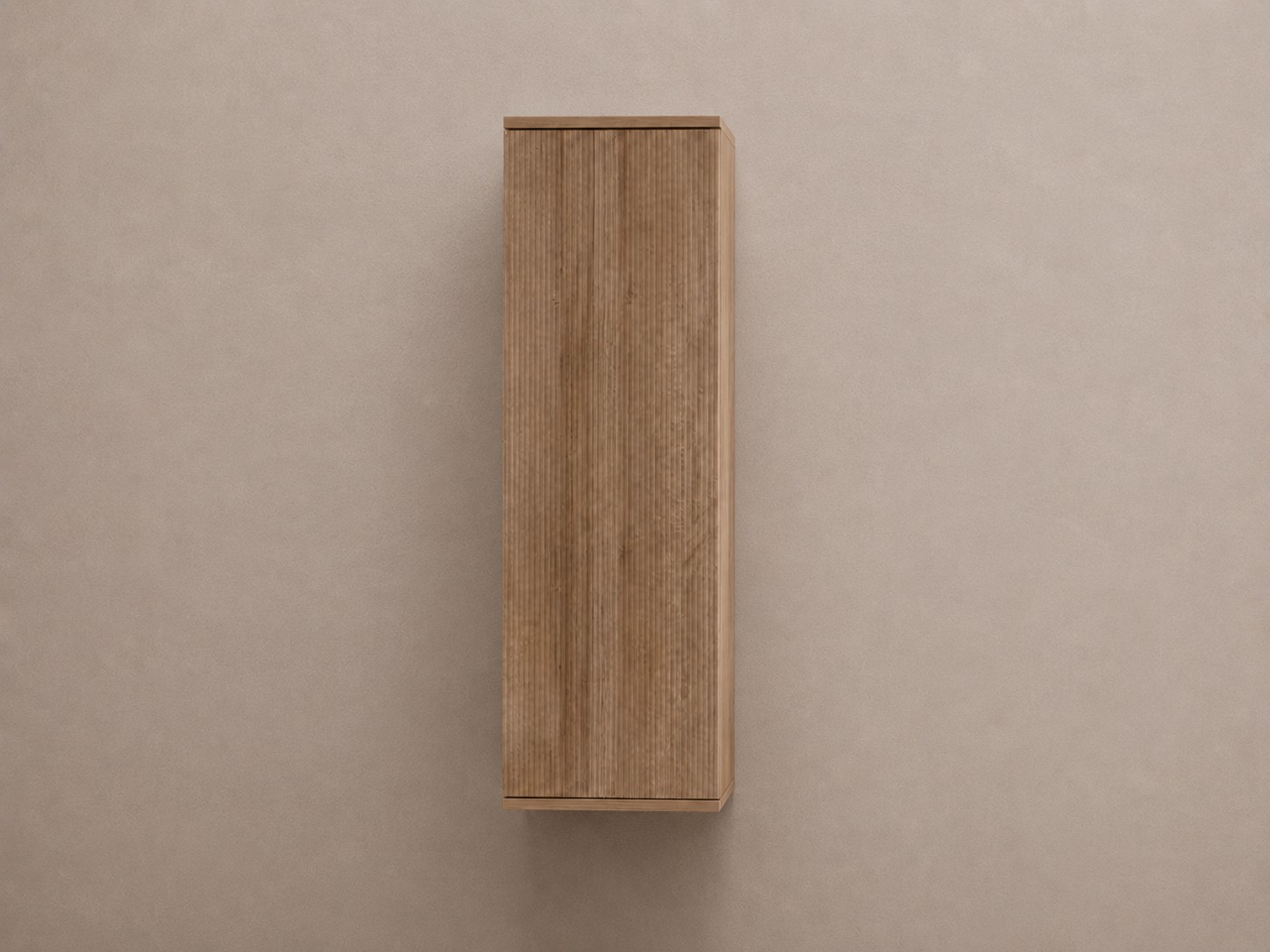 Badezimmer-wandschrank Aus Riviera-eiche, Höhe 112 Cm, Wendbare Tür Und 3 Feste Einlegeböden Feridras Kannè 900294 Eiche