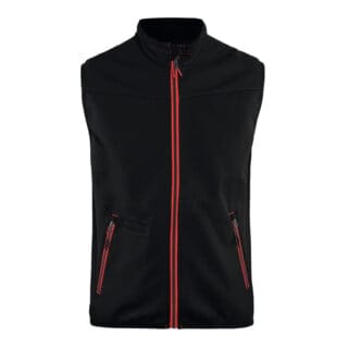 Blakläder Softshell Weste Service Plus, schwarz / rot, Unisex-Größe: XL