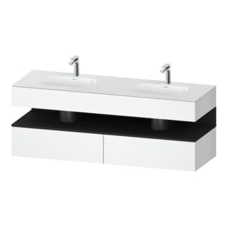 Duravit Einbauwaschtisch-Möbel-Set Qatego 160x55x60cm, Kon-WTU, graph matt/weiß ma