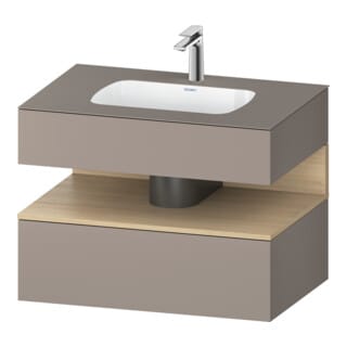 Duravit Einbauwaschtisch-Möbel-Set Qatego 80x55x60cm, Ei nat/b ma, Konsolen-Waschtischunterbau