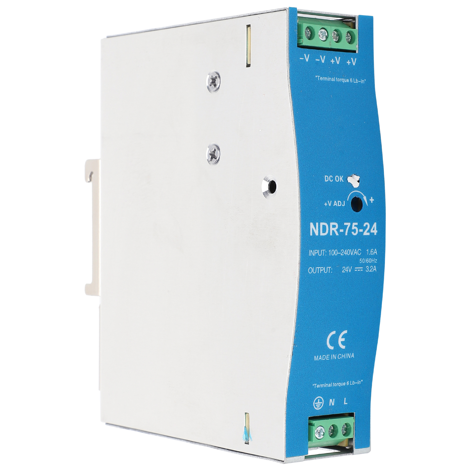 Alimentation À Découpage Berm Pour Automate Programmable Ndr-75-24, 75 W, 24 V, 3,2 A, Tension D'Entrée 100-240 V Ca