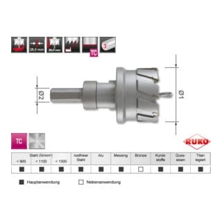 RUKO Hartmetall Mehrbereichslochsäge MBL Ø 41 mm
