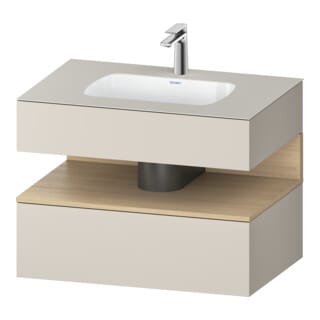 Duravit Einbauwaschtisch-Möbel-Set Qatego 80x55x60cm, E nat/taupe ma, Konsolen-Waschtischunterbau