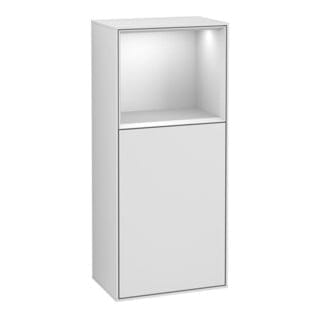 V&B Seitenschrank Wandbeleuchtung Finion 41,8x93,6cm, re, Reg ob wh. m, wh. m Lac