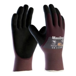Handschuhe MaxiDry® 56-425 Gr.9 lila/schwarz Nyl.EN 388 PSA II ATG