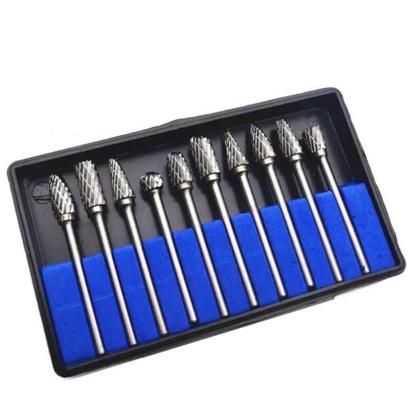 Set Mit 10 Hartmetall-fräsern, Doppelt Verzahnter Rotationsfräserkopf Aus Wolframstahl Und Hartmetall, Für Die Holzbearbeitung (10 Doppelt Verzahnte Teile)