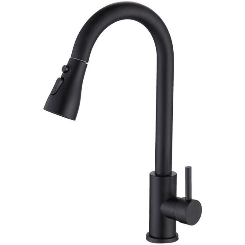Ausziehbarer Küchenarmatur Aus Edelstahl, 360° Drehbarer Mischer Für Küche Oder Bad, Schwarz, 4020,5 Cm