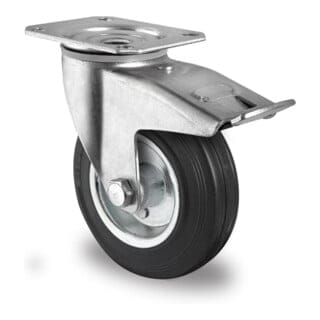 CASCOO Lenkrolle mit Totalfeststeller ø 100 mm Serie SWS4 Rollenlager