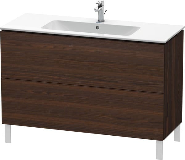 Duravit Waschtischunterschrank L-Cube 122x48,1cm, Nussb geb., 2 Ausz., stehend