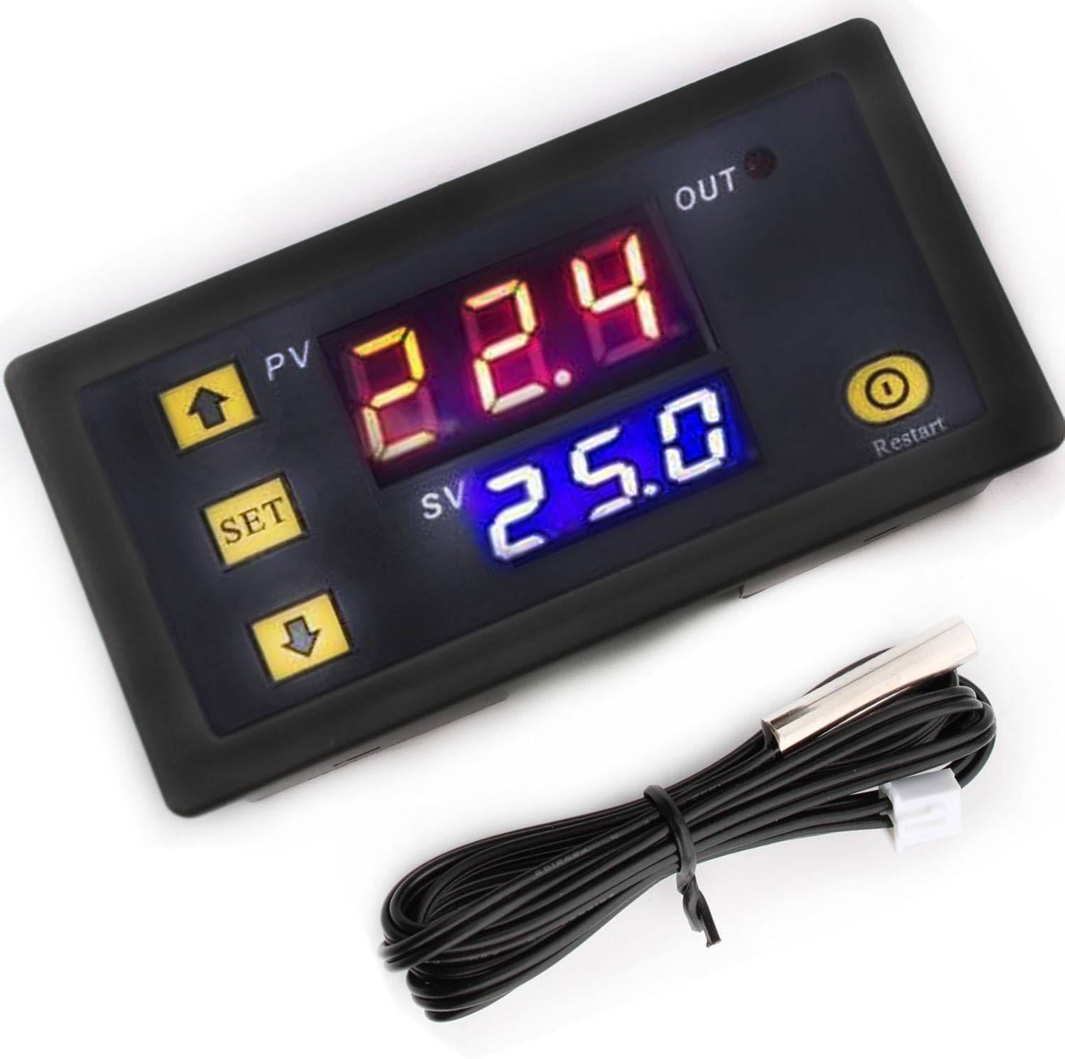 Temperaturregler W3230, 24v Dc 20a Digitaler Lcd-thermostat, Mit Sonde, Für Heiz- Und Kühlanwendungen.