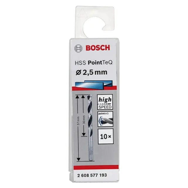 Bosch Metallspiralbohrer HSS PointTeQ DIN 338 2,5 mm