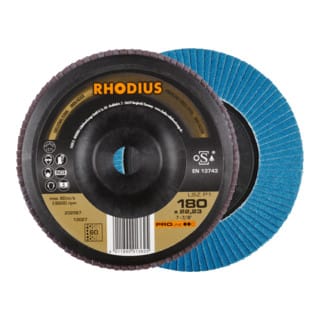 RHODIUS PROline LSZ P1 Fächerschleifscheibe 180 x 22,23 mm K60