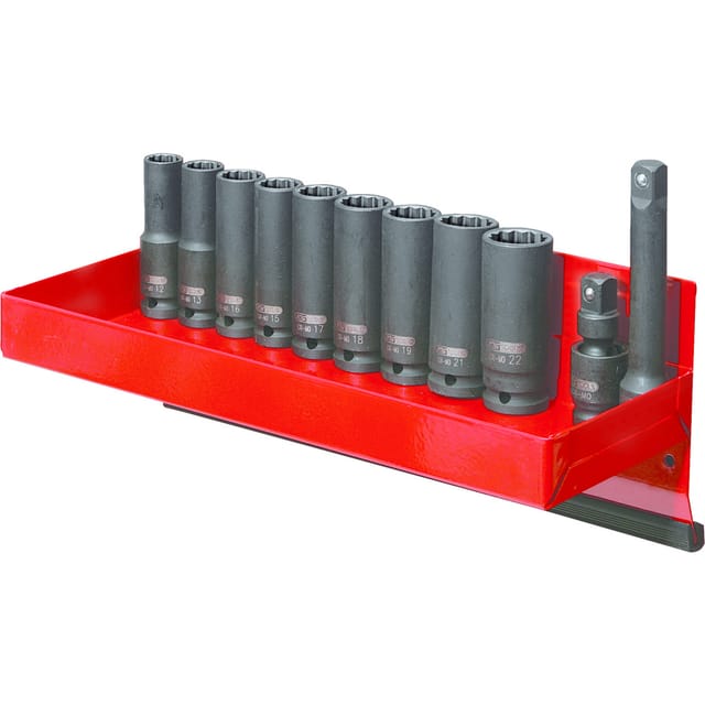 KS Tools 1/2" 12-kant-Kraft-Stecknuss-Satz, lang, 13-teilig