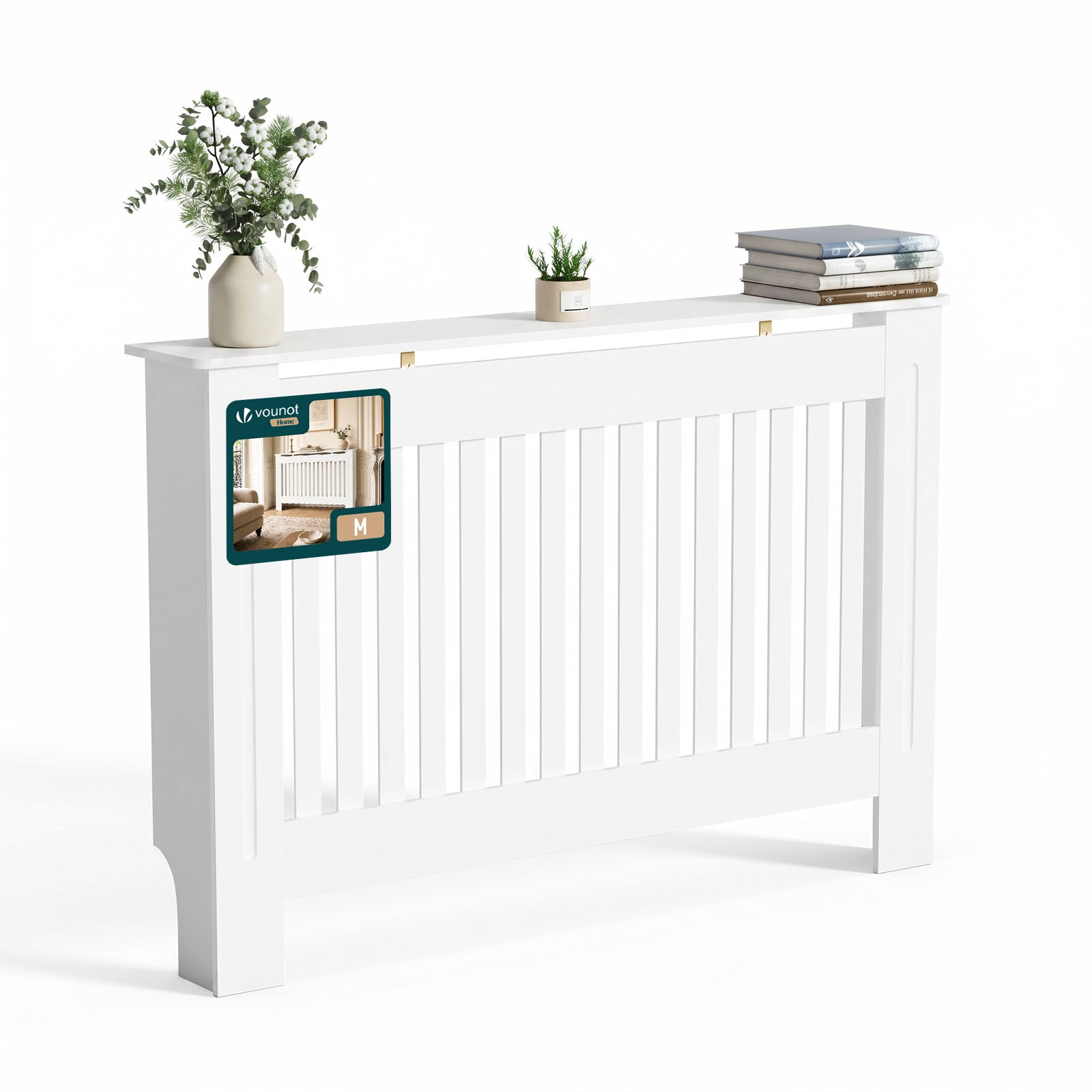 Vounot® Heizkörperverkleidung 111x19x82 Cm Heizkörperabdeckung Weiß