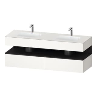 Duravit Einbauwaschtisch-Möbel-Set Qatego 160x55x60cm, Kon-WTU, gra matt/weiß matt
