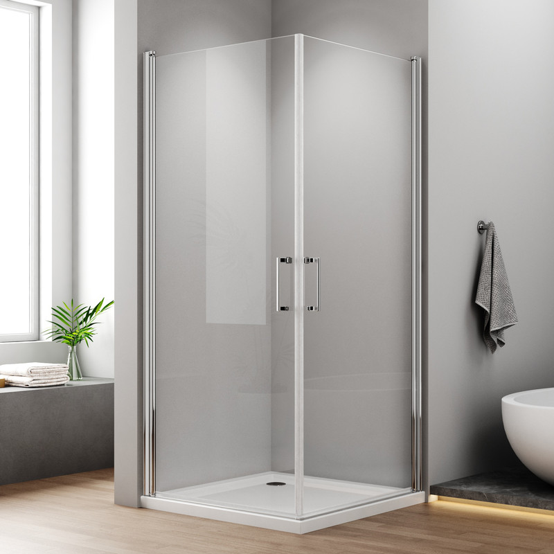 Duschkabinen 75 X 90 Cm Eckeinstieg Pendeltür Duschkabine Schwingtür Eckeinstieg Duschabtrennung Mit 6mm Nano Esg-sicherheitsglas, Duschwand Höhe 195cm