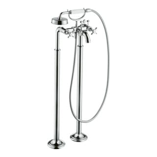 hansgrohe Fertigmontageset Axor Montreux Zwei-Griff-Spültischarmatur, boden, m Kreuzgr., chr