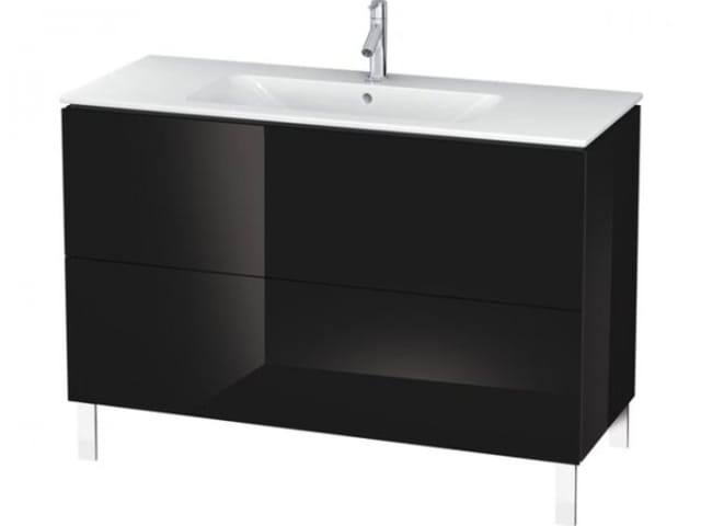 Duravit Waschtischunterschrank L-Cube 122x48,1cm, sw hgl, 2 Auszüge, stehend