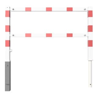 Schake Wegesperren 1,50m + Knieholm + Dreikantverschluss, schwenkbar, weiß / rot