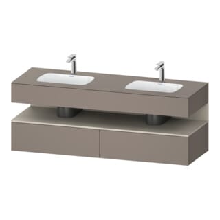Duravit Einbauwaschtisch-Möbel-Set Qatego 160x55x60cm, Kon-WTU, Tau matt/Basalt ma