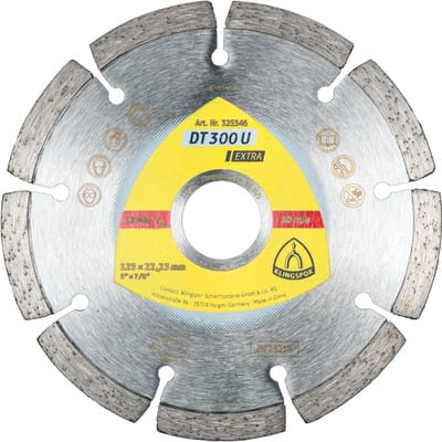 Klingspor DT 300 U Diamanttrennscheiben, 115 x 1,6 x 22,23 mm 8 Segmente 37,3 x 1,6 x 7 mm, Standardverzahnung