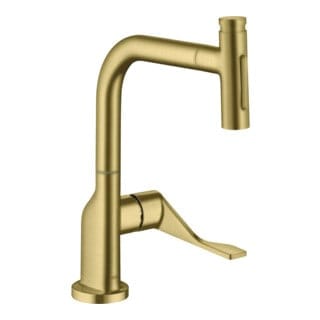 hansgrohe SPT 230 Se 2jet Axor Citterio m Ausziehbrause und sBox, brushed brass