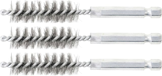 BGS Stahlbürste 14 mm Antrieb Außensechskant 6,3 mm (1/4 Zoll) 3 teilig