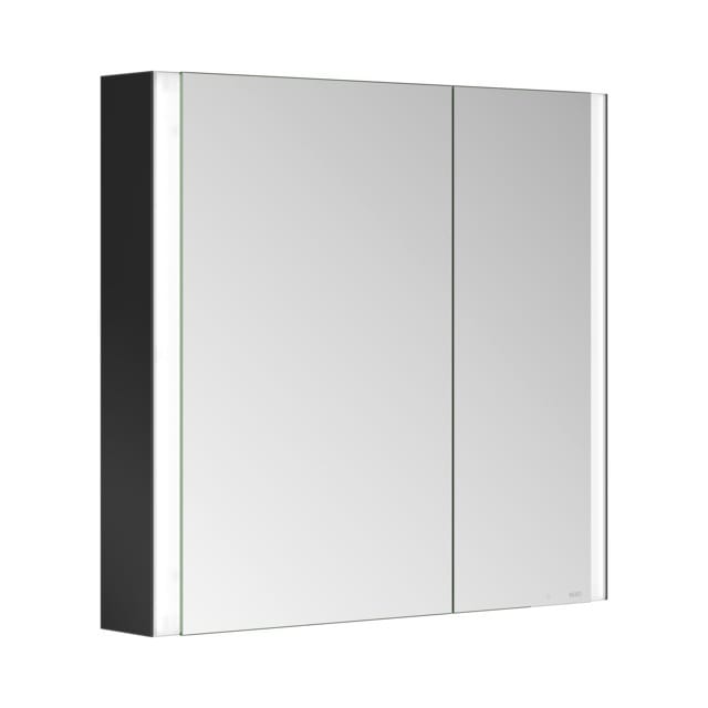 Keuco Spiegelschrank 2-türig Somaris 80x71x12,7cm, sw ma, Vorbau, asym.